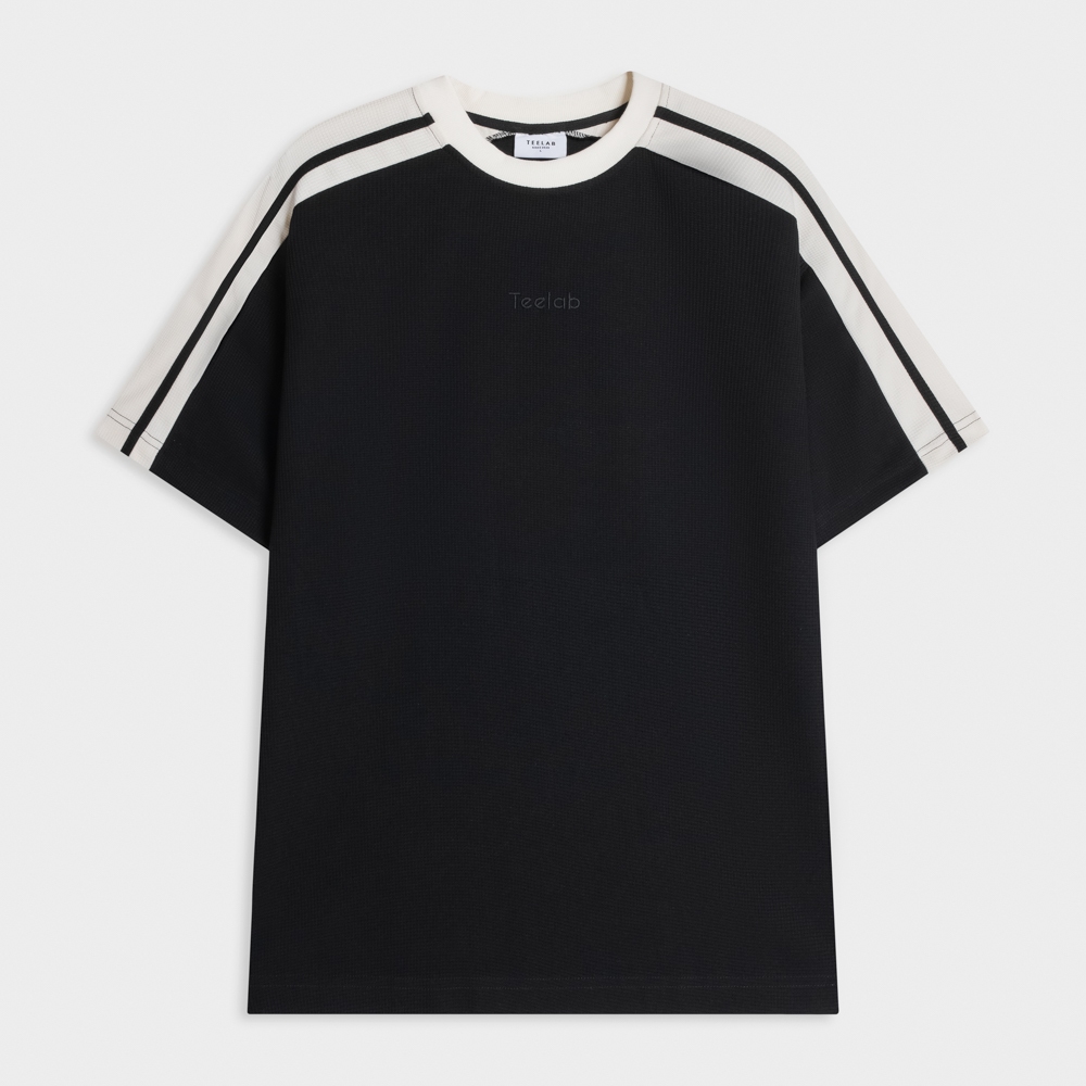 Ảnh Áo Thun Teelab Sporty Side-Line Tshirt Vải Waffle Unisex Form Oversize Local Brand TS257 2