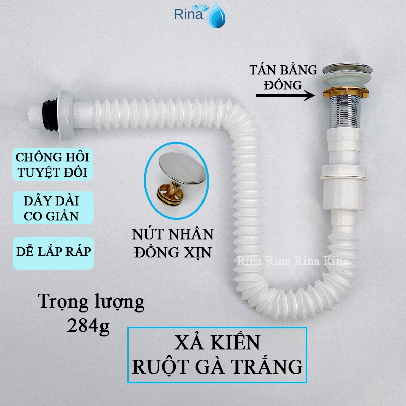Bộ Xả Lavabo Nhấn Ruột Gà Nhựa ABS Dùng Cho chậu Lavabo Kiếng Xả Kiếng ...