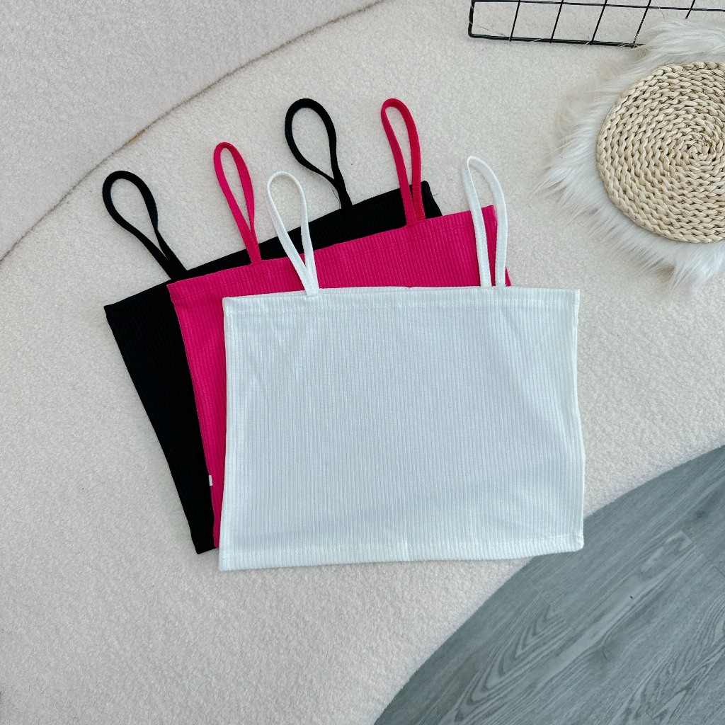Áo 2 Dây Croptop Bigsize Nữ Dáng Ôm Vải Gân Tăm Mặc Đi Biển, Co Giãn Thoáng Mát – Mã G118
