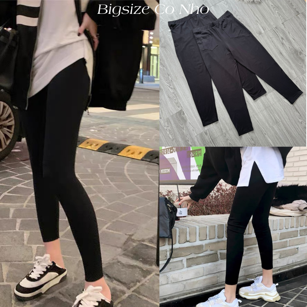Quần Legging Dài Bigsize Chất Liệu Umi Hàn Co Dãn Phối Được Với Nhiều Loại Áo MÃ QXO