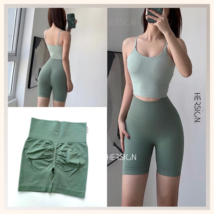 Đồ tập gym nữ Set đồ tập yoga nữ Áo croptop hai dây Quần ngố HERSIGN-SMIX11N20A BST HERSIGN Bare Form