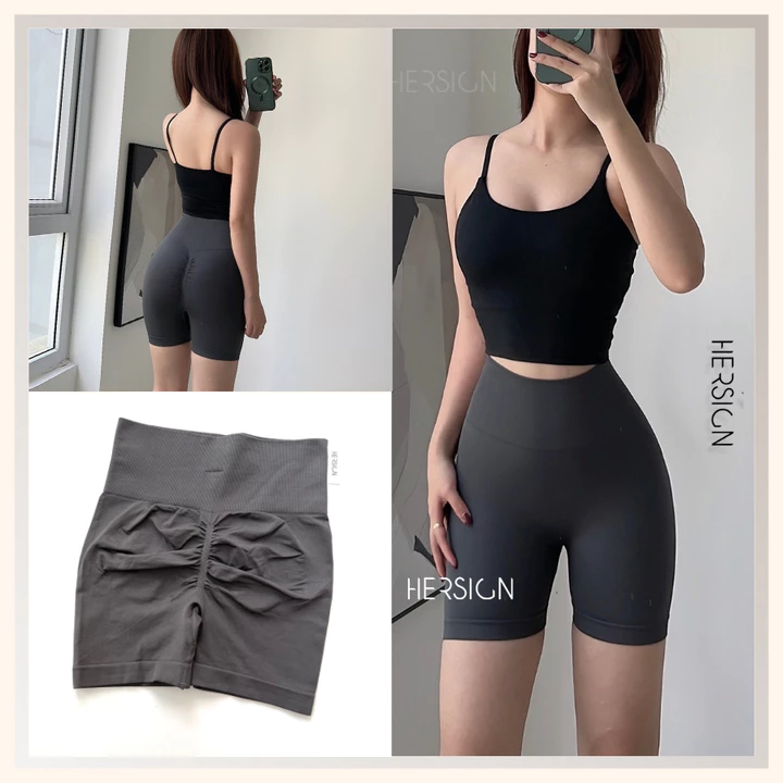 Đồ tập gym nữ Set đồ tập yoga nữ Áo croptop hai dây Quần ngố HERSIGN-SMIX11N20A BST HERSIGN Bare Form