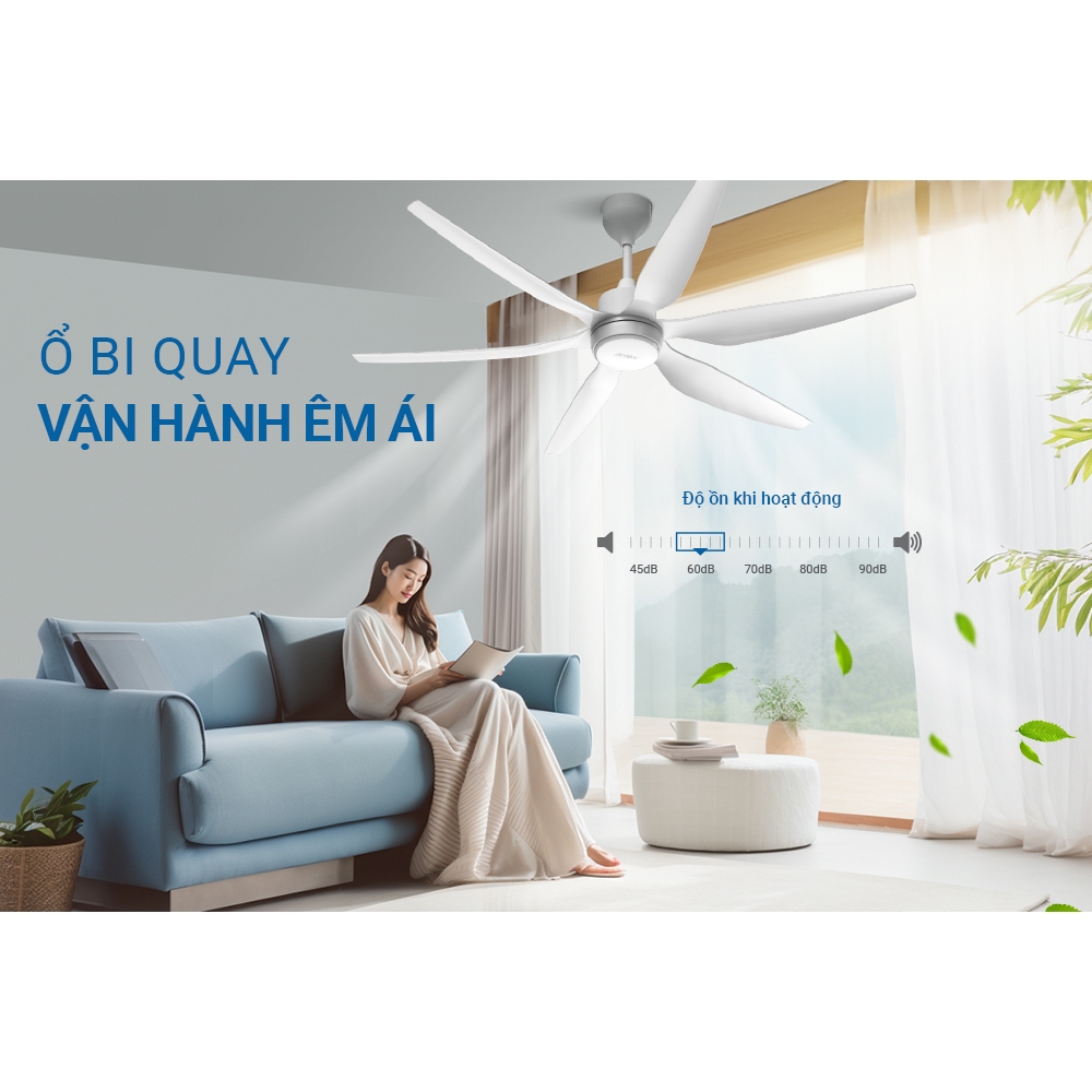 Ảnh Quạt Trần Đèn Led Sunhouse Apex 6 cánh APF-7696, công suất 57W, cánh quạt sải rộng, điều khiển từ xa 4