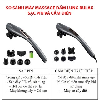 Máy Massage Đấm Lưng Cầm Tay Rulax 6 Đầu Phiên Bản Tiếng Việt Chính Hãng Rulax | Bảo Hành 12 Tháng |