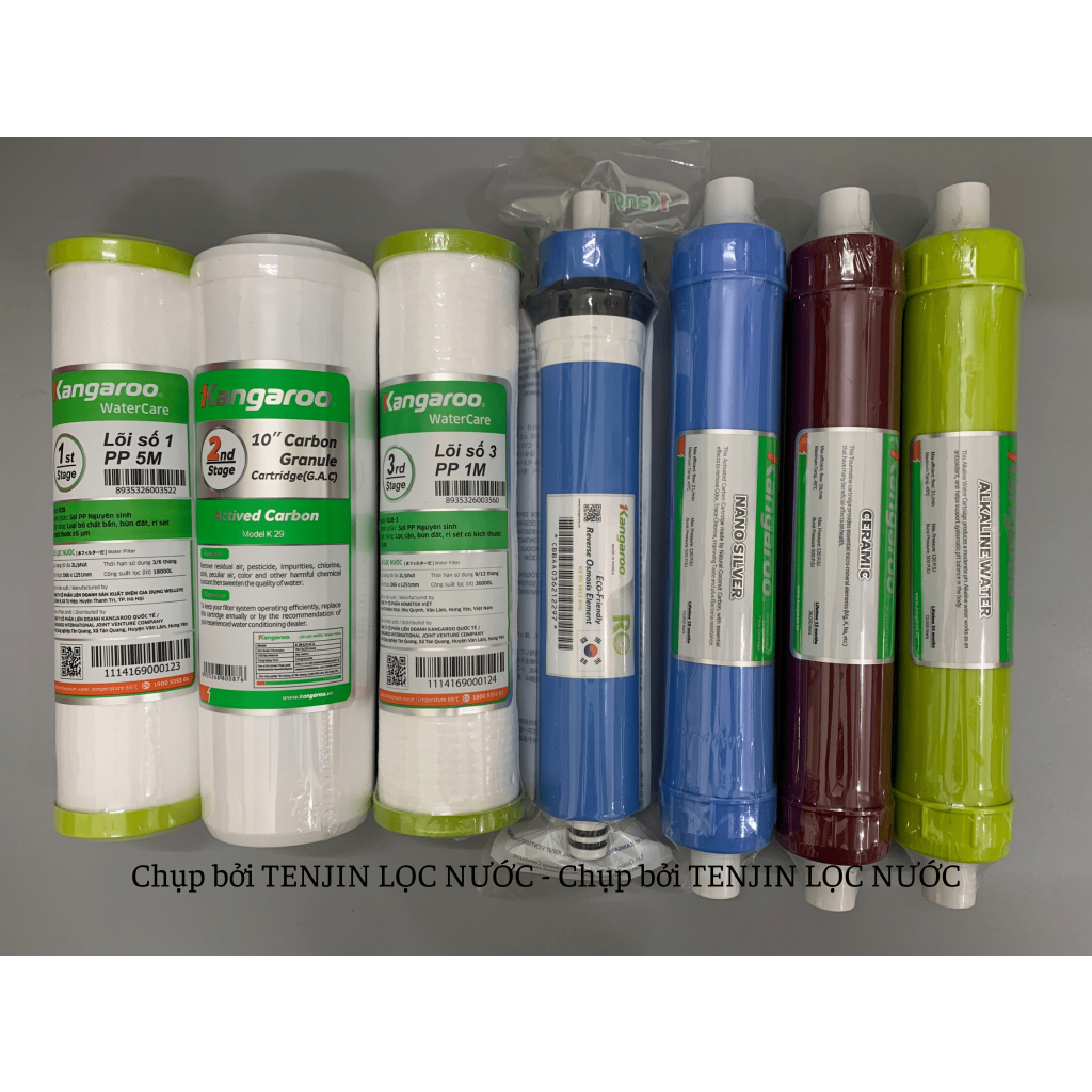 Combo 7 Lõi Lọc Kangaroo gồm 123 RO50GPD Nano Ceramic Alkaline Model KG104AKV, KG104AVTU, KG09, KG09 VTU, KG2207P,...