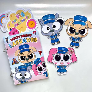 Đồ chơi bóc dán Cảnh sát tưởng Labrador - Búp bê giấy Pighandmade