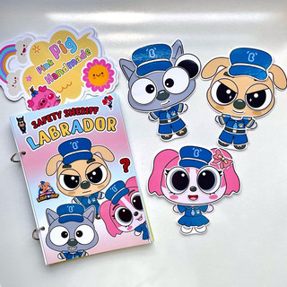 Đồ chơi bóc dán Cảnh sát tưởng Labrador - Búp bê giấy Pighandmade