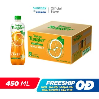 [SALE 15.7] Thùng 24 Chai Nước Trái Cây Twister Cam (450ml/chai)