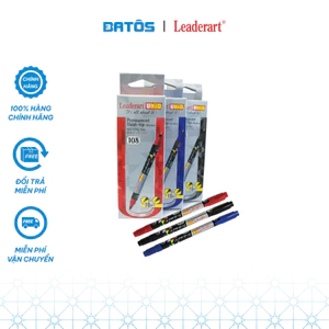 Hộp 10 bút dạ dầu(dạ kính) 2 đầu nhỏ LeaderArt UNID LA108, chống nước, hóa chất