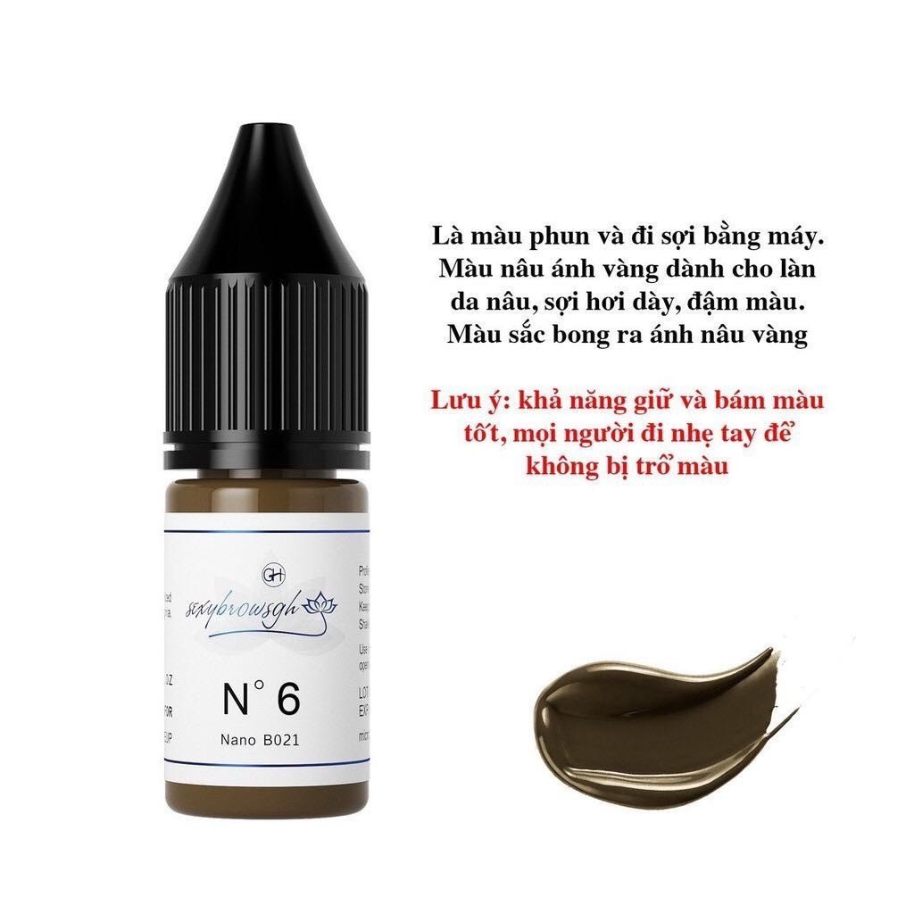 Mực GH Chuyên Kỹ Thuật HairStrokes Tạo Sợi Bằng Máy Kèm Phun Rải Hạt Chân Mày Chai Full 12ml
