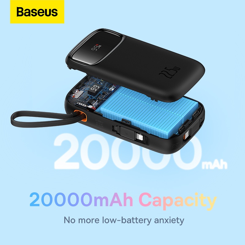 Ảnh Pin sạc Dự Phòng Baseus Qpow2 20000mAh PD 22.5W Hai Cổng Tiện Dụng Cho Series iP Samsung Điện Thoại 4