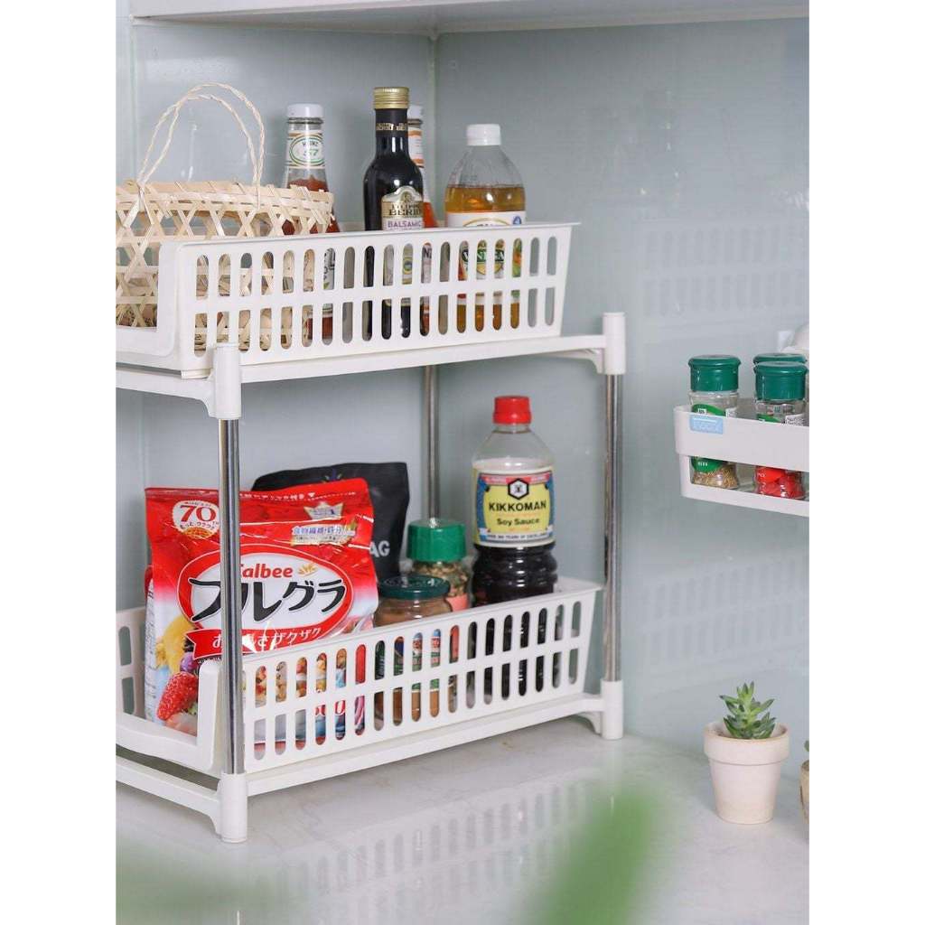 Kệ TRƯỢT kệ đựng gia vị nhà bếp Tokyo Inochi đa năng thông minh 2 tầng chính hãng, tiện lợi