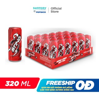 [SALE 15.7] Thùng 24 Lon Nước Tăng Lực Sting Dâu (320ml/lon)