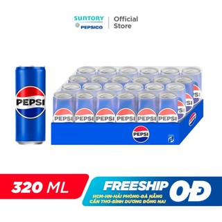[SALE 15.7] Thùng Nước Ngọt Giải Khát Có Gaz Pepsi Lon Xanh (320ml/lon hoặc 350ml/lon)