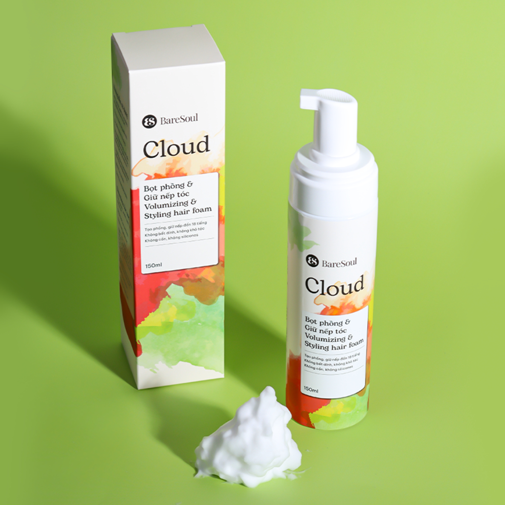 Ảnh Livestream Bọt xịt phồng và giữ nếp tóc 18 tiếng BareSoul Cloud Styling Hair Foam 150ml 2