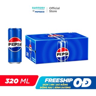 [SALE 15.7] Thùng Nước Ngọt Giải Khát Có Gaz Pepsi Lon Xanh (320ml/lon hoặc 350ml/lon)