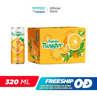 [SALE 15.7] Thùng 24 Lon Nước Trái Cây Twister Cam (320ml/lon)
