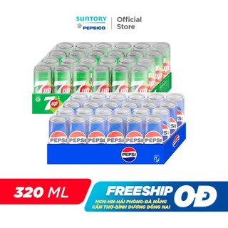 [SALE 15.7] Combo Bung Xõa Cực Đã - 1 Thùng 24 Lon Pepsi & 1 Thùng 24 Lon 7Up (320ml/lon hoặc 350ml/lon)