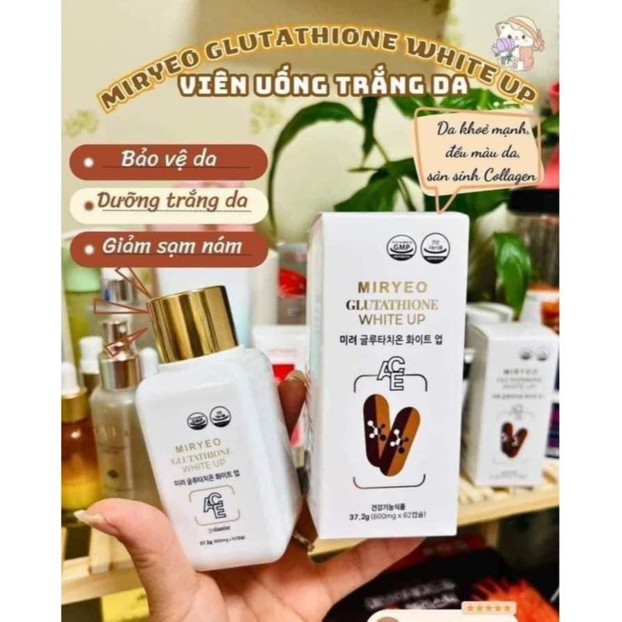 HÀNG NỘI ĐỊA] MIRYEO Glutathione White up, Viên uống trắng da chuyên  sâu-Hộp 62 Viên