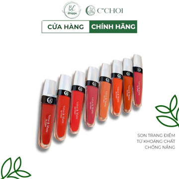 Son Kem Lì Lâu Trôi - Mỹ Phẩm Xanh C'CHOI - Son Kem Nhung Mền Mịn, Bám Màu Tốt, Không Chì