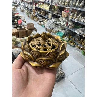 Lư xông trầm sen đốt trầm bằng đồng thờ cúng trang trí phong thủy vật phẩm trưng bày ban thờ nhà cửa quà tặng