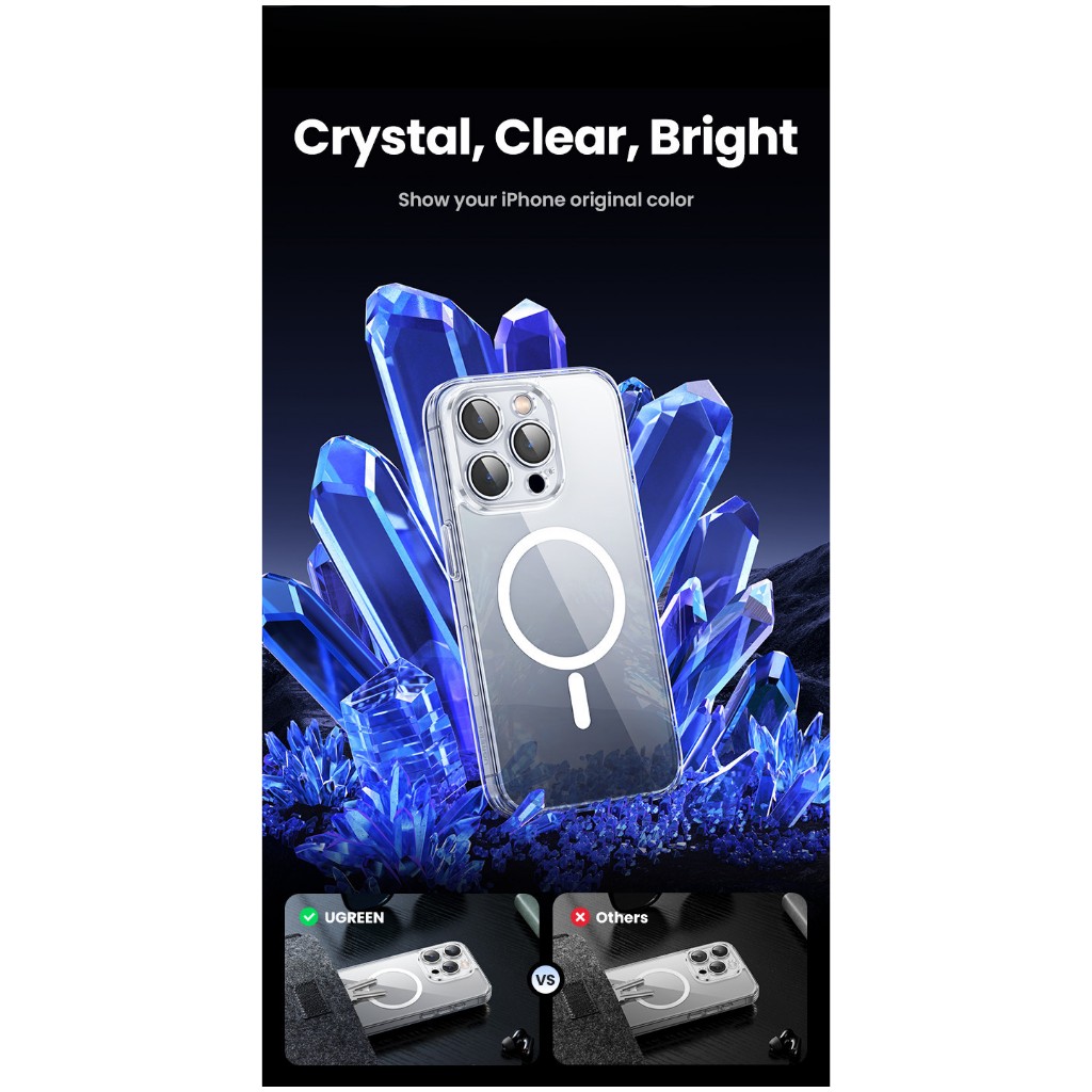 Ảnh Ốp điện thoại trong suốt nhựa cứng P88 KOLEAD sạc từ tính iphone xsmax 11 12 13 14 15 16 pro plus promax 3
