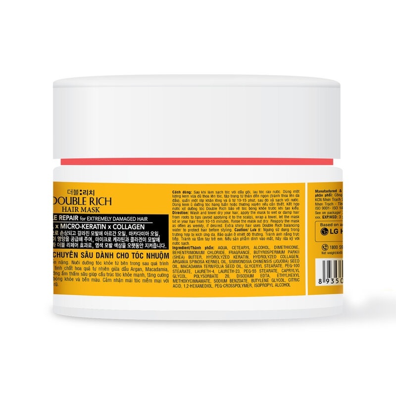 Ảnh Kem Ủ Tóc Double Rich Chăm Sóc Tóc Hair Mask Damage 150g 3