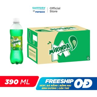 [SALE 15.7] Thùng 24 Chai Nước Ngọt Giải Khát Có Gaz Mirinda Soda Kem (390ml/chai)