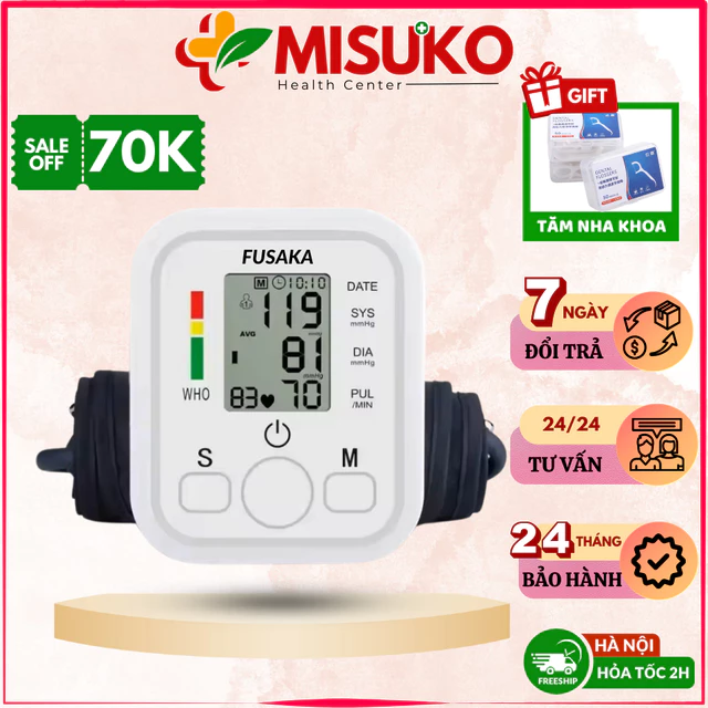 Máy đo huyết áp điện tử Fusaka FS-8E , máy đo áp huyết tự động đo lường chính xác [ CHÍNH HÃNG]