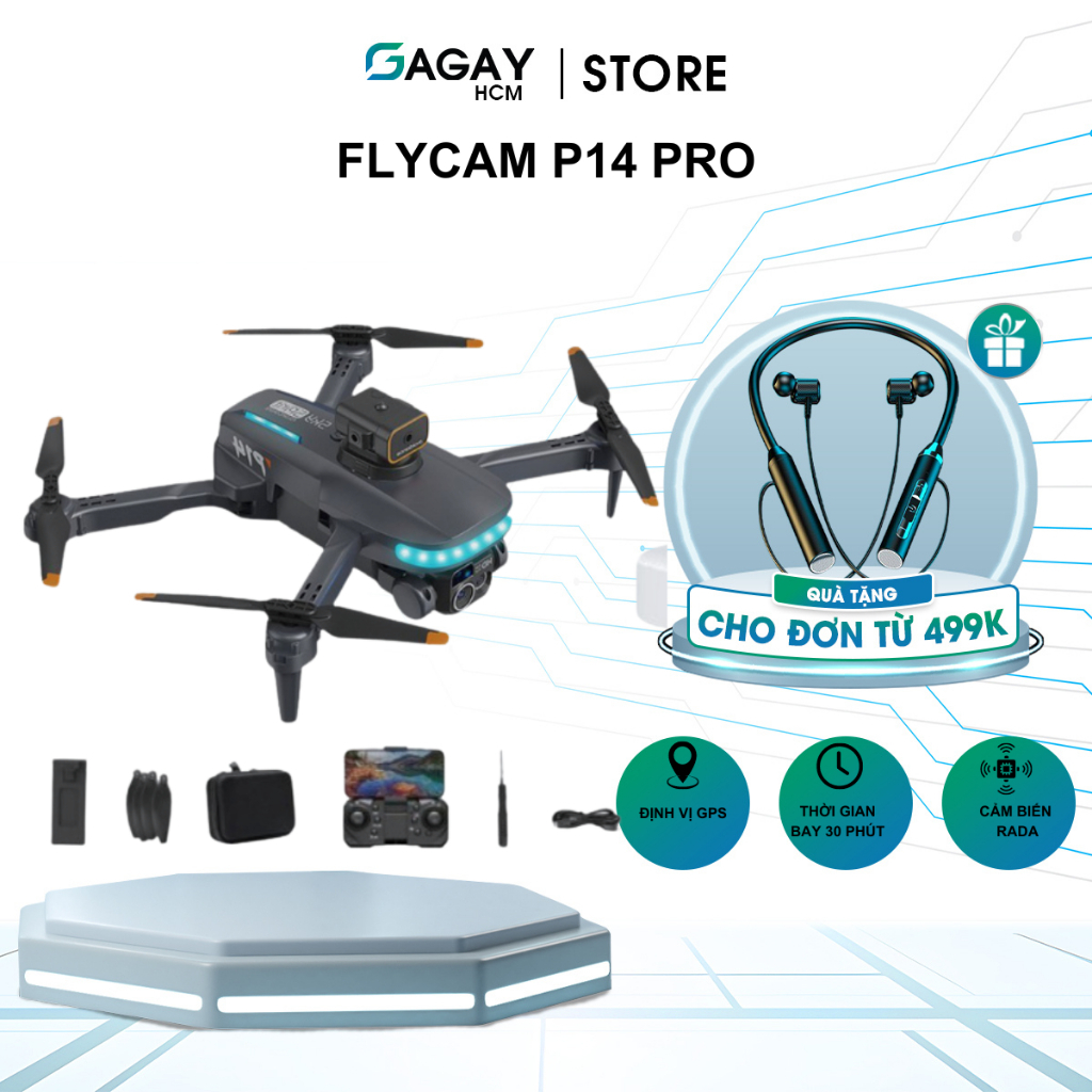 Flycam máy bay điều khiển từ xa Flycam mini P14 dung lượng pin 1800 mAh ...
