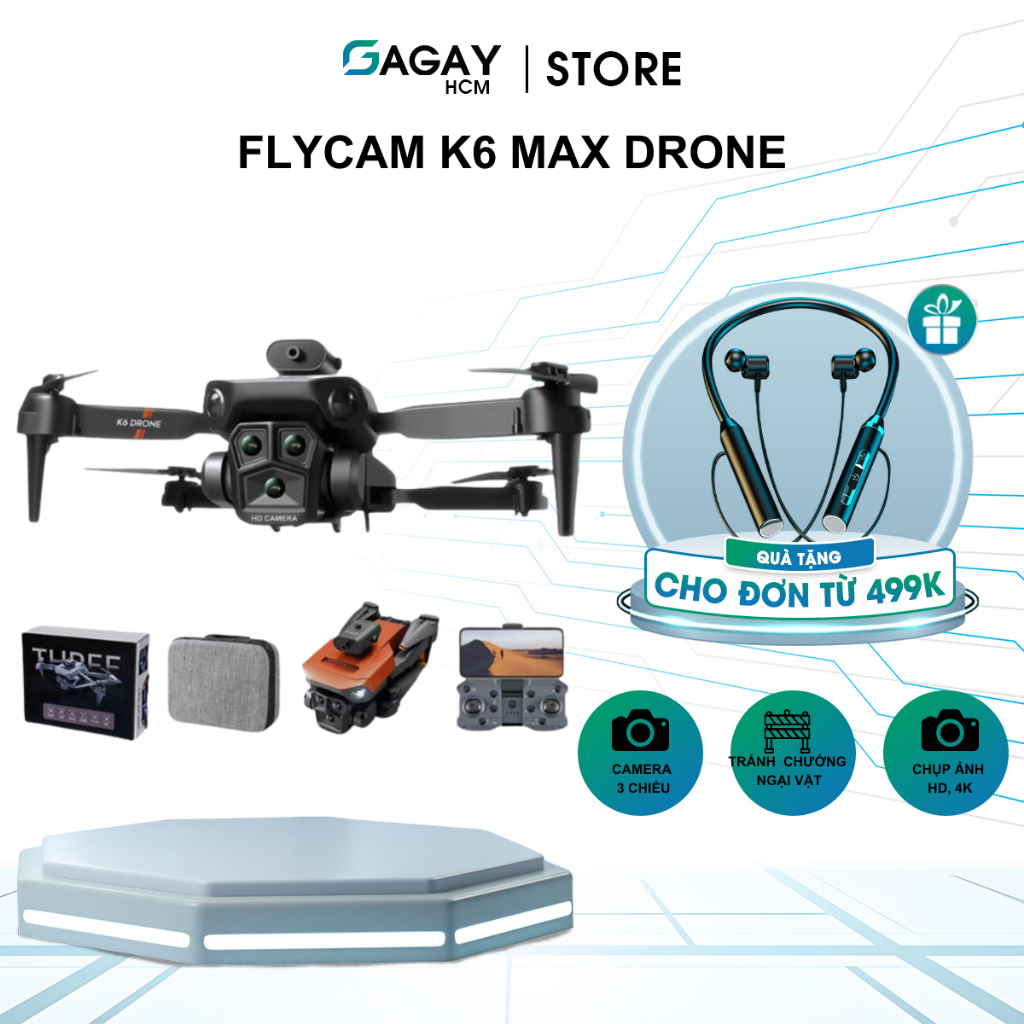 FLYCAM máy bay điều khiển từ xa Flycam mini K6 Max Drone tránh chướng ...