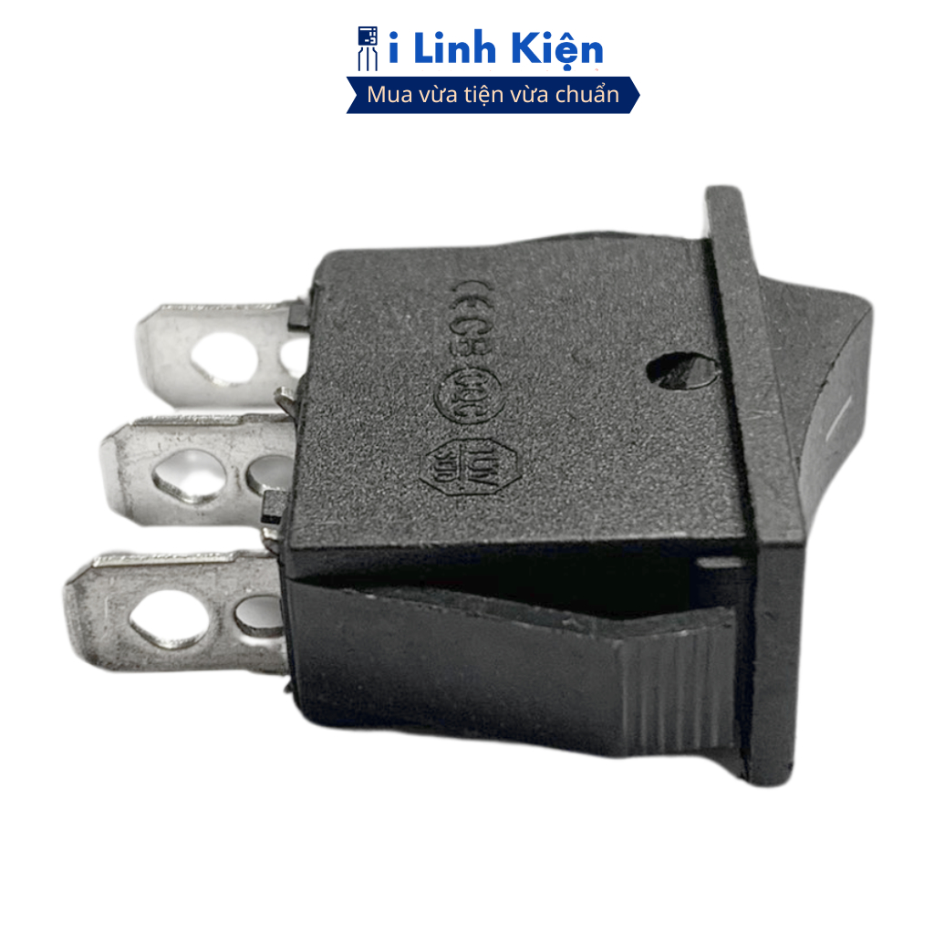 Công tắc bập bênh 2 chế độ 3 chân KCD3 250V 16A màu đen chính hãng ilinhkien.