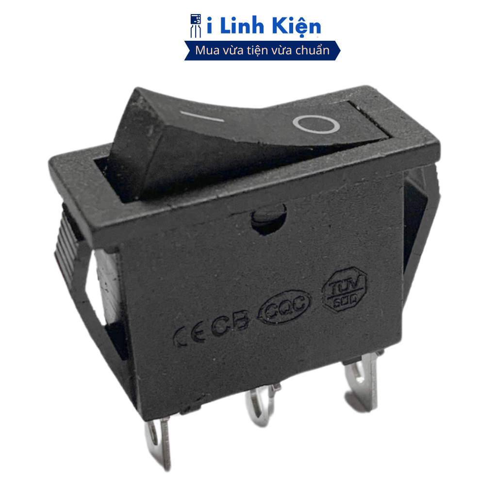 Công tắc bập bênh 2 chế độ 3 chân KCD3 250V 16A màu đen chính hãng ilinhkien.