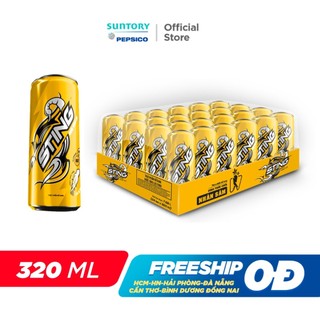 [SALE 15.7] Thùng 24 Lon Nước Tăng Lực Sting Vàng (320ml/lon)