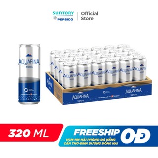 [SALE 15.7] Thùng 24 Lon Nước Uống Có Gaz Aquafina Soda (320ml/lon)