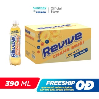 [SALE 15.7] Thùng 24 Chai Nước Điện Giải  Revive Chanh Muối (390ml/chai)