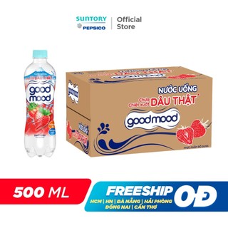 [SALE 15.7] Thùng 24 Chai Nước Uống Vị Dâu Goodmood ( 450ml/chai)