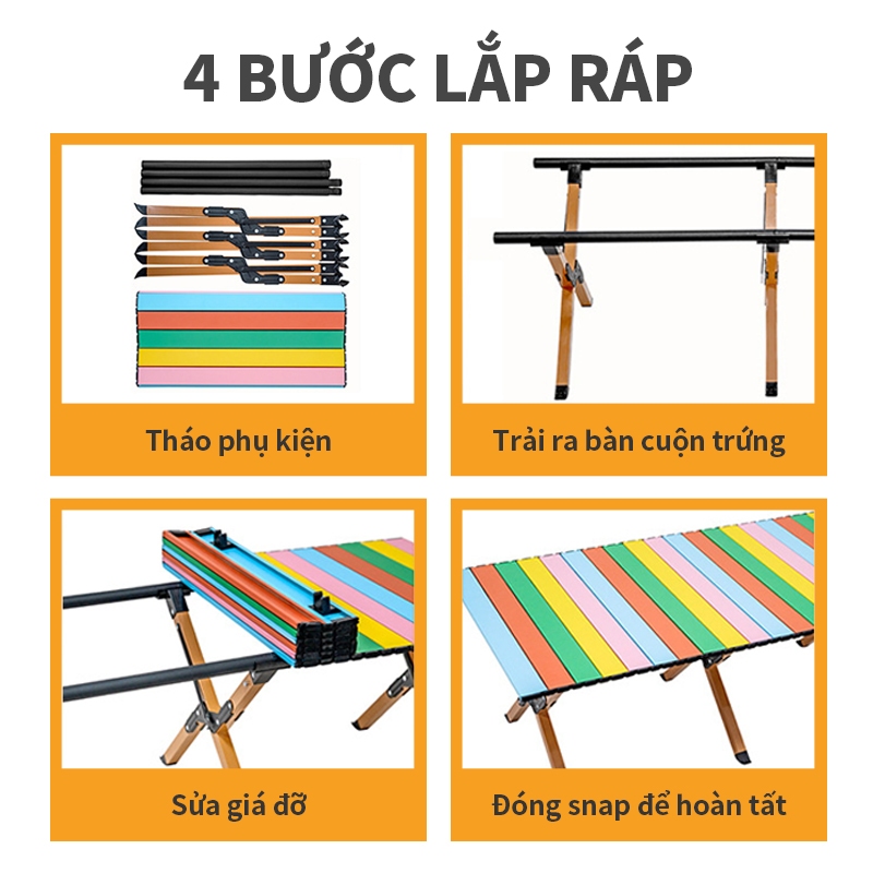 ICON Bàn Camping Dã Ngoại Gấp Gọn hợp kim cacbon sơn tĩnh điện , độ bền cao DCP3