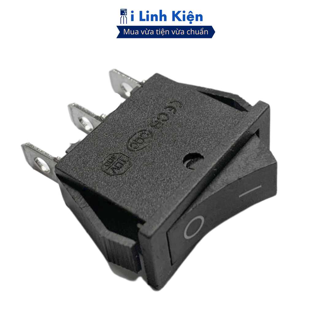Công tắc bập bênh 3 chân 2 chế độ KCD3 250V 16A màu đen chất lượng cao ilinhkien.
