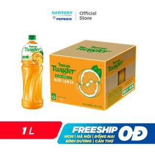 [SALE 15.7] Thùng 12 Chai Nước Trái Cây Twister Cam (1L/chai)