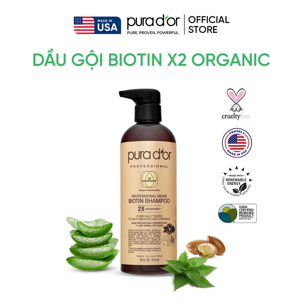 Ảnh DẦU GỘI HỮU CƠ PHỤC HỒI TÓC HƯ TỔN, GIẢM GÃY RỤNG CHUYÊN SÂU BIOTIN 2X PROFESSIONAL 2