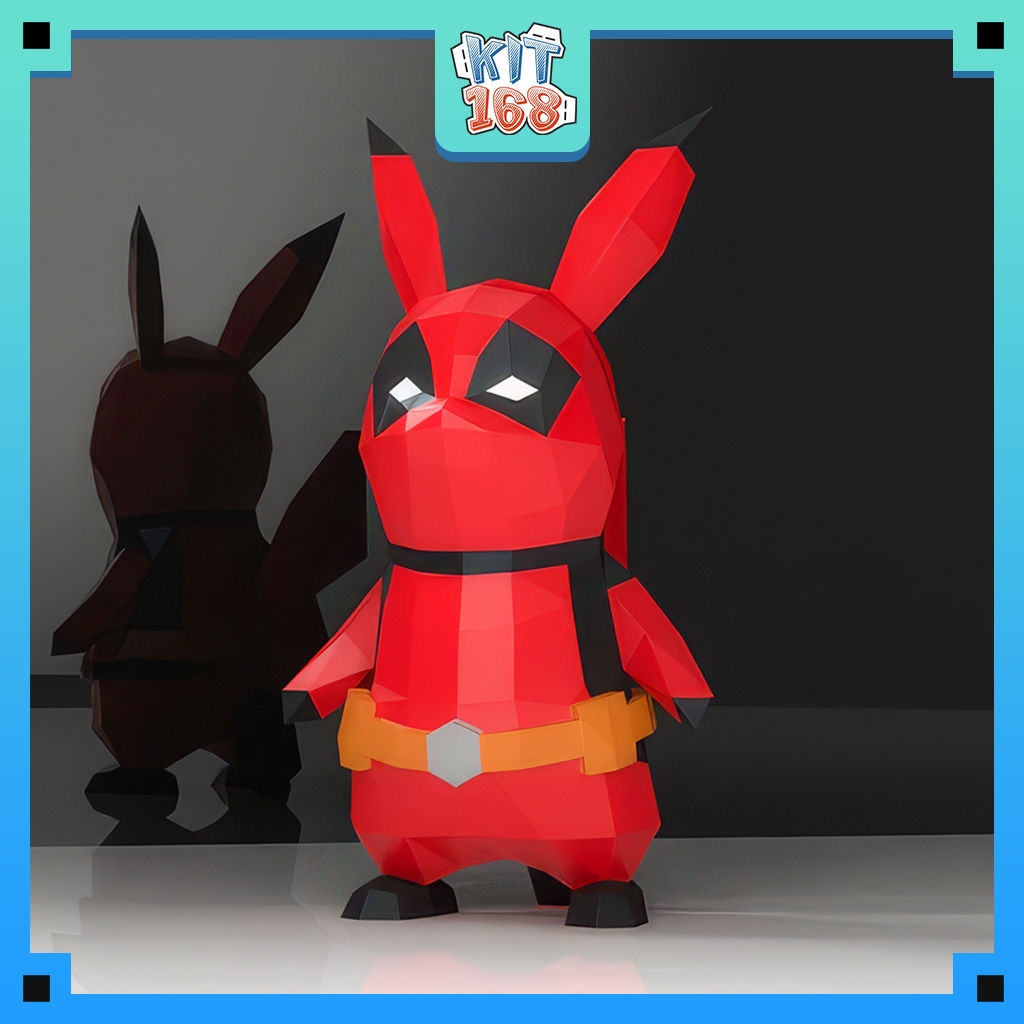 Mô hình giấy Anime Game Pokemon Pika.chu cosplay Deadpool polygon ...
