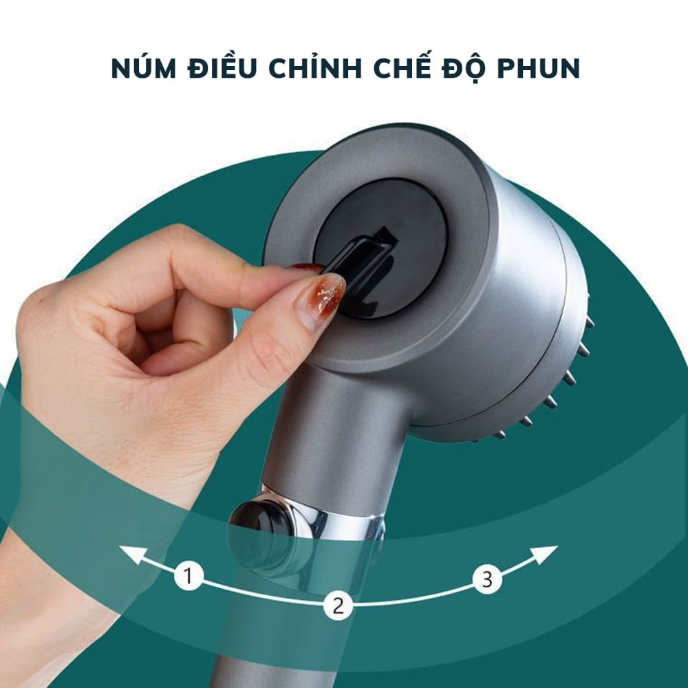 Vòi Hoa Sen, Vòi Nhà Tắm Tăng Áp Lực Nước Chất Liệu Mạ Inox Chống Gỉ Tay Cầm Đen Nhám 4 Chế Độ Xả Nước Tặng Kèm Dây 1,5m | BigBuy360 - bigbuy360.vn
