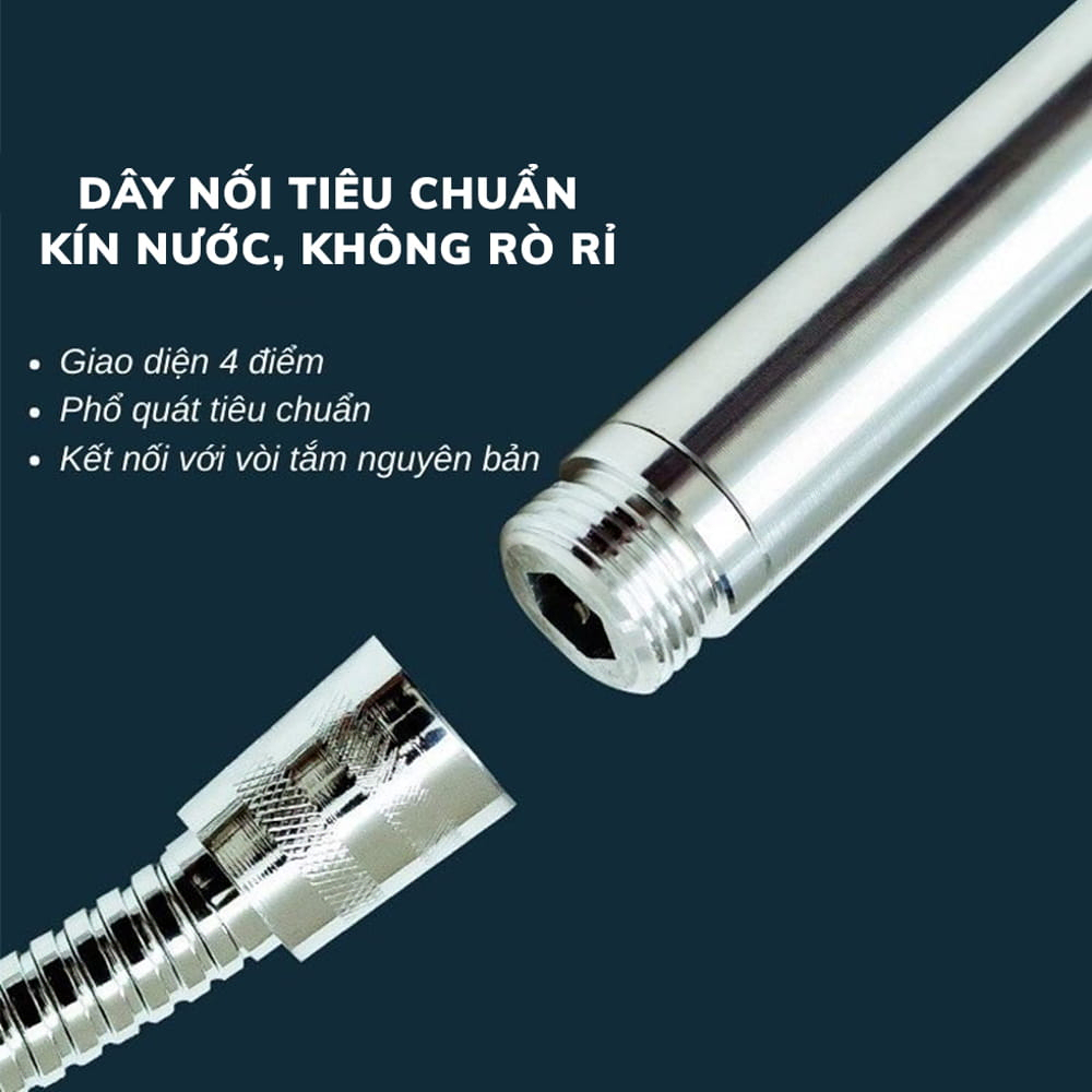Vòi Hoa Sen, Vòi Nhà Tắm Tăng Áp Lực Nước Chất Liệu Mạ Inox Chống Gỉ Tay Cầm Đen Nhám 4 Chế Độ Xả Nước Tặng Kèm Dây 1,5m | BigBuy360 - bigbuy360.vn