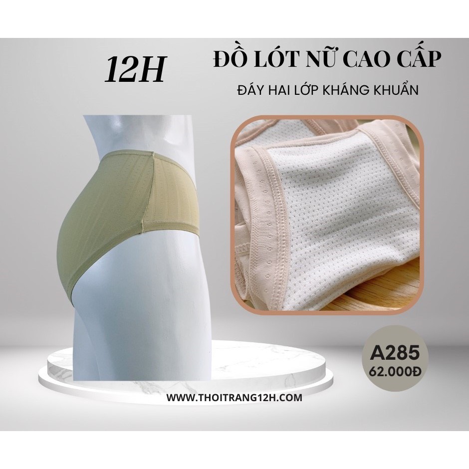 Quần lót nữ vải thun lạnh siêu co dãn, thấm hút mồ hôi, kháng khuẩn, khử mùi A285 | THỜI TRANG 12H