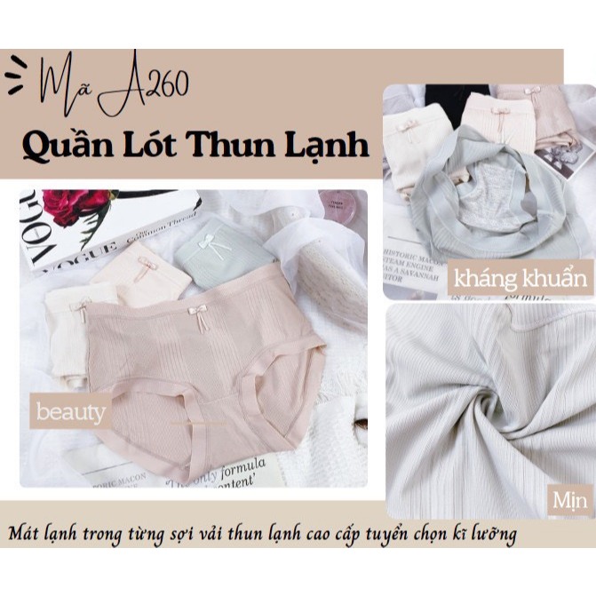 Quần chip co dãn mềm dịu thoải mái cho nàng ngày hè nóng bức A260, Đồ lót 12h