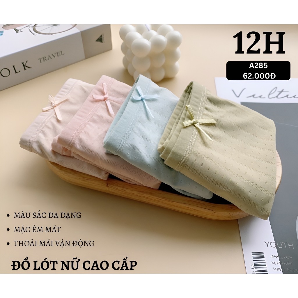 Quần lót nữ vải thun lạnh siêu co dãn, thấm hút mồ hôi, kháng khuẩn, khử mùi A285 | THỜI TRANG 12H