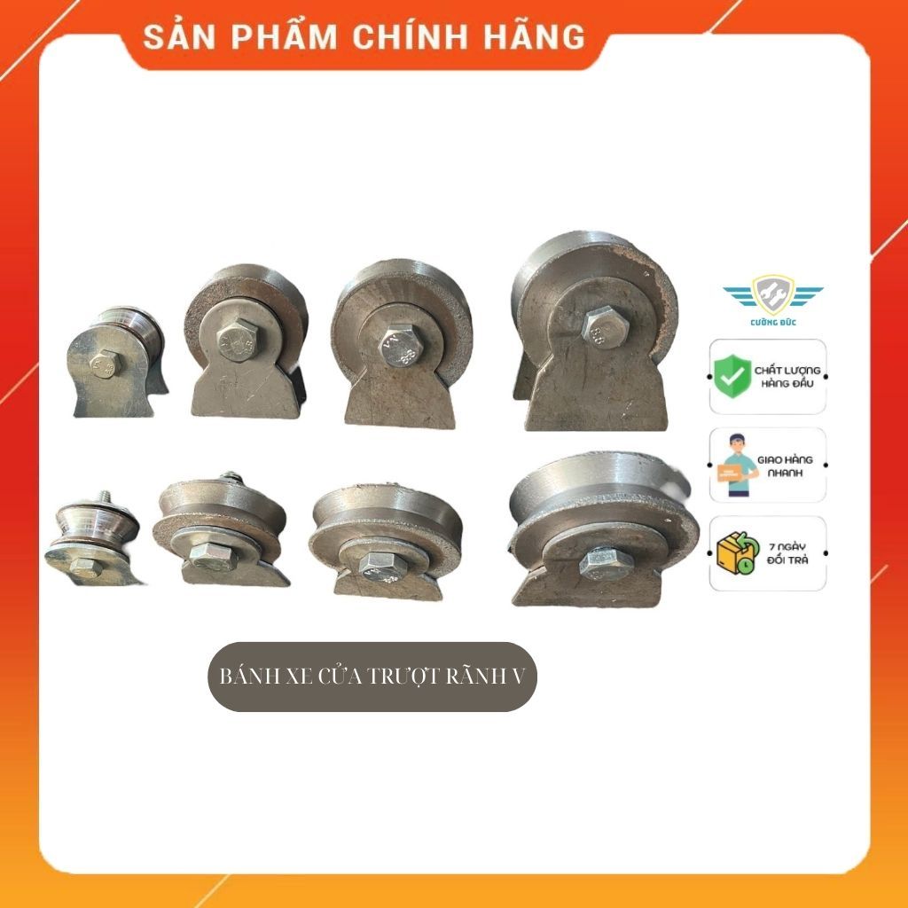 Bánh xe ròng rọc có rãnh V - Bánh xe sắt chịu lực, ròng rọc sắt kích ...