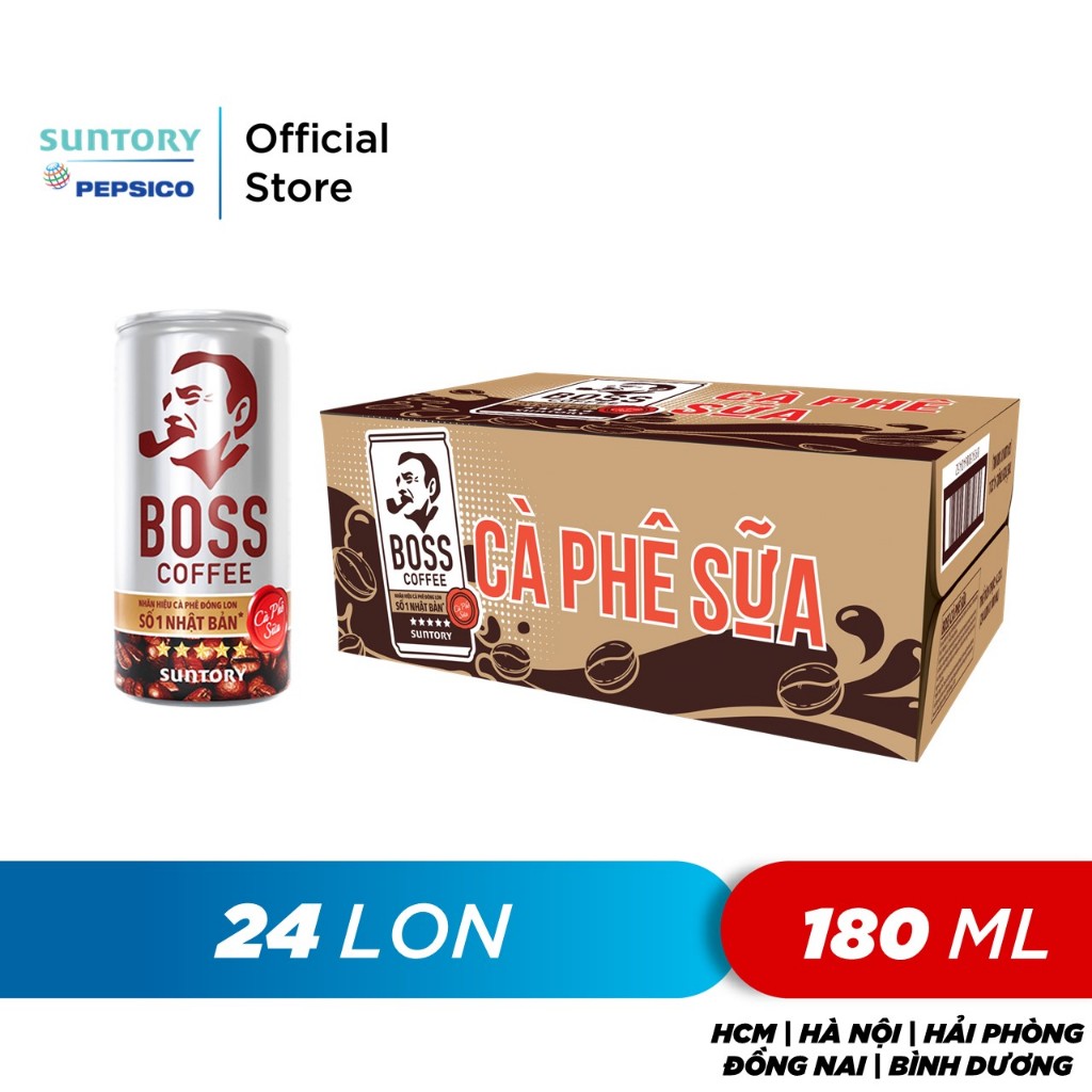 Ảnh Thùng 24 Lon Cà phê sữa Boss (180ml/lon) 1