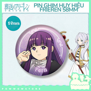 [Sẵn VN] Huy Hiệu Pin Ghim Dạng Tròn 58mm Cài Áo / Túi / Balo Màn PE Phong Cách Anime Manga Sousou No Frieren Portrait